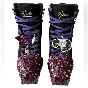 Purple Skeleton Leather Toe Guards for Roller Skates Toe Caps